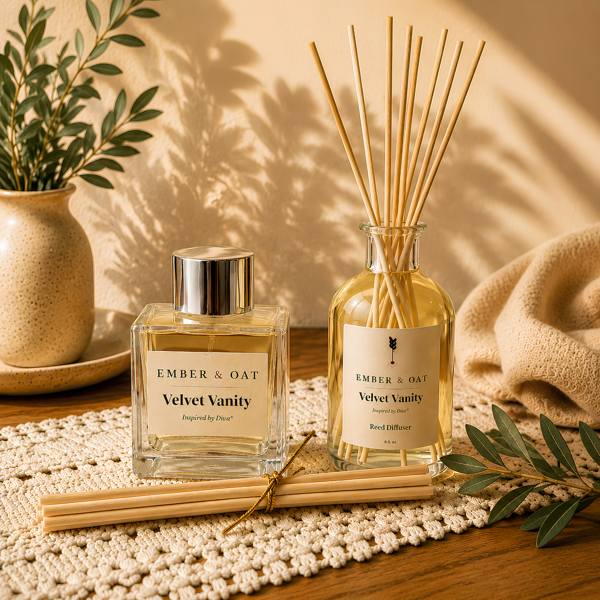 Set Velvet Vanity Reed Diffuser