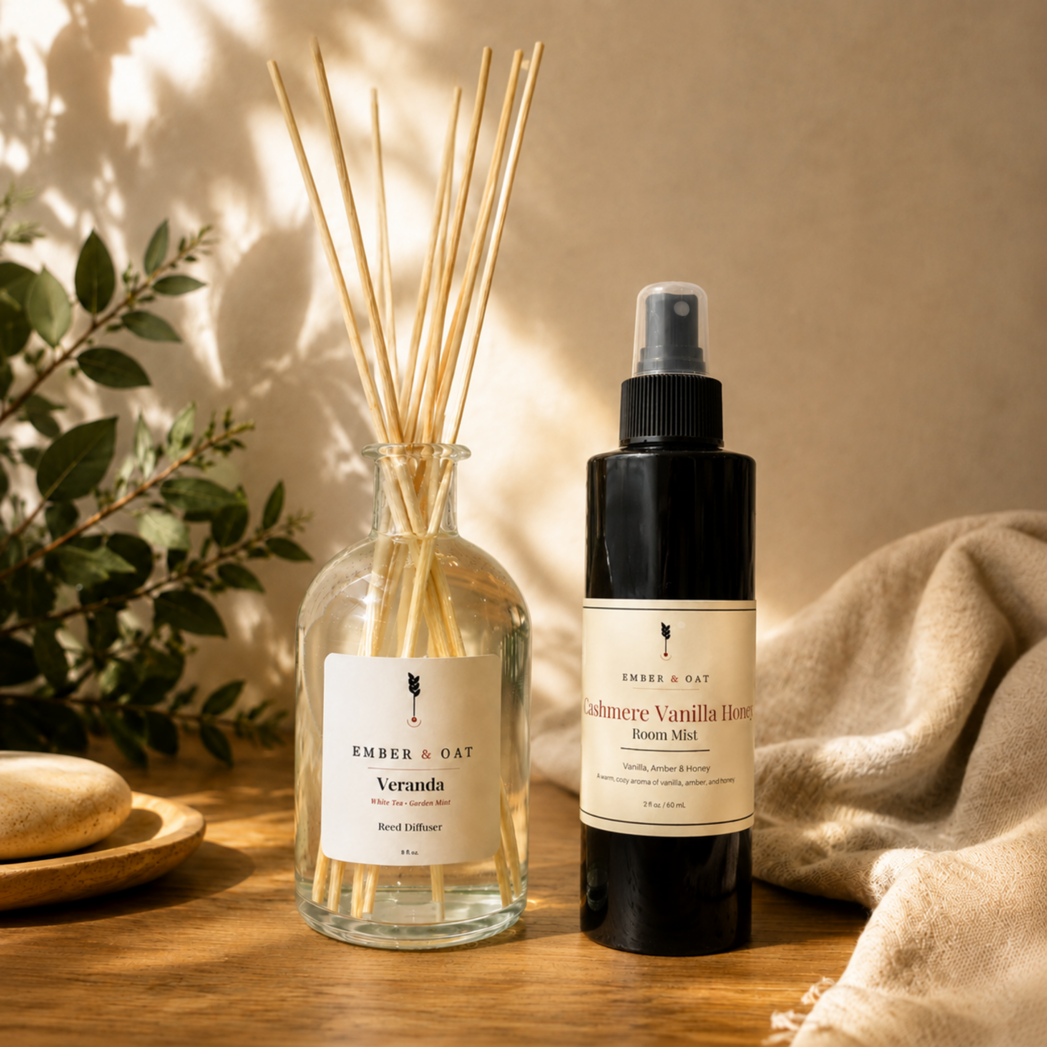 Ember & Oat Veranda & Cashmere Vanilla Honey Fragrance Duo