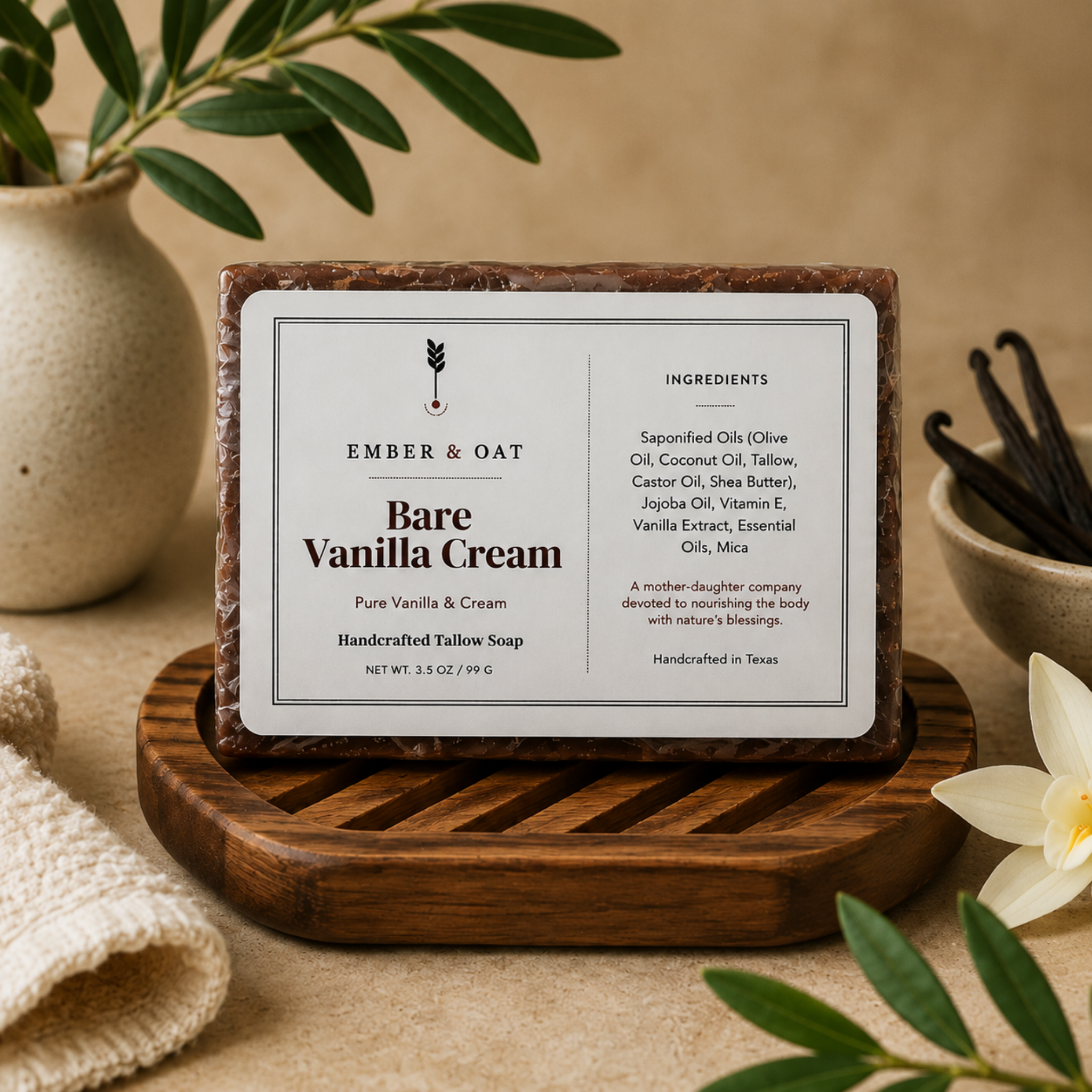 Bare Vanilla Cream — Warm Vanilla Tallow Soap