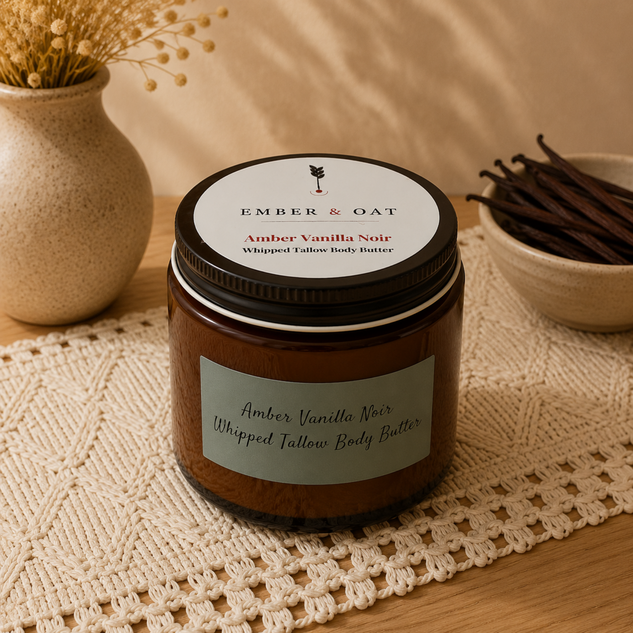 Amber Vanilla Noir Luxe Whipped Tallow Body Butter