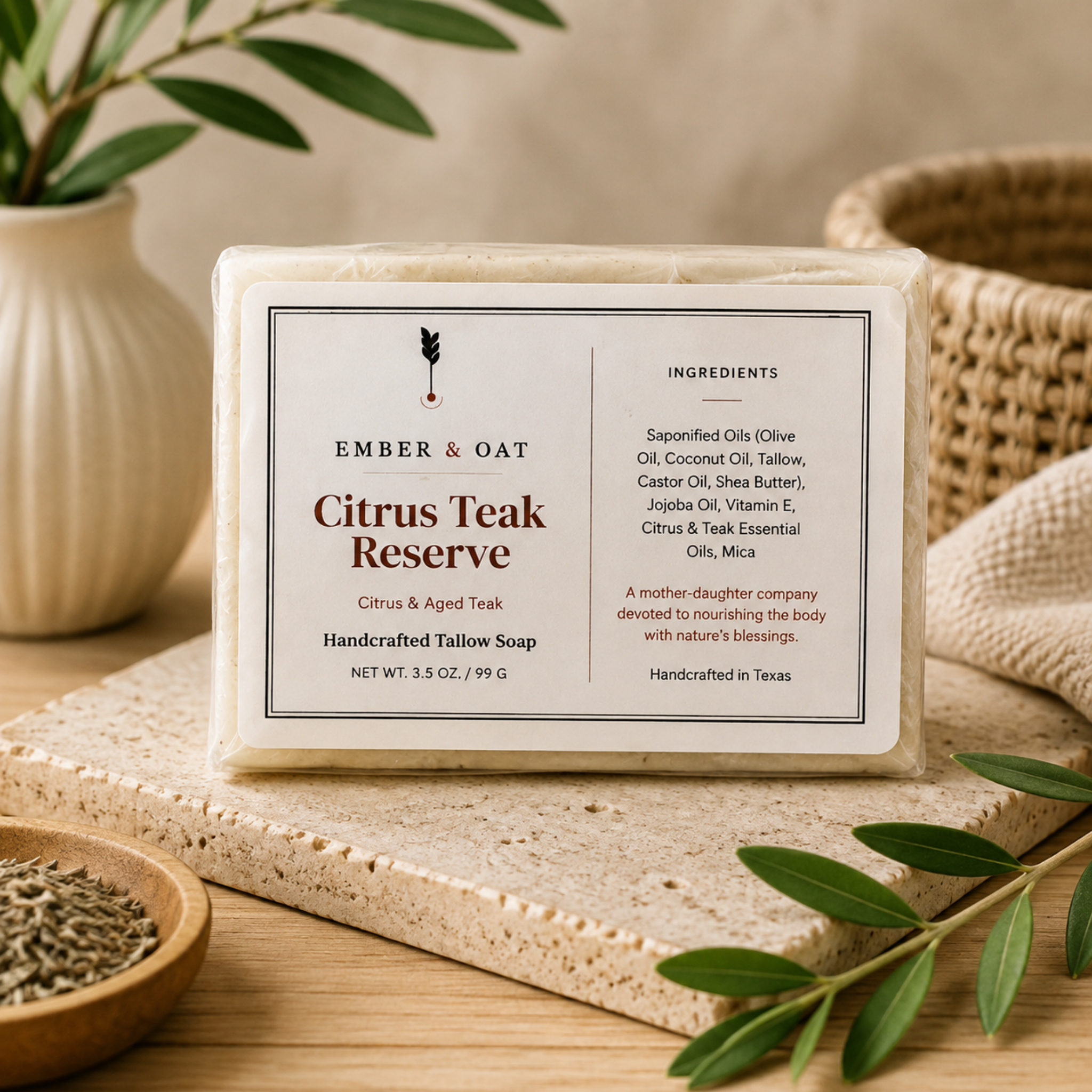 Citrus Teak Reserve — Citrus & Teakwood Tallow Soap